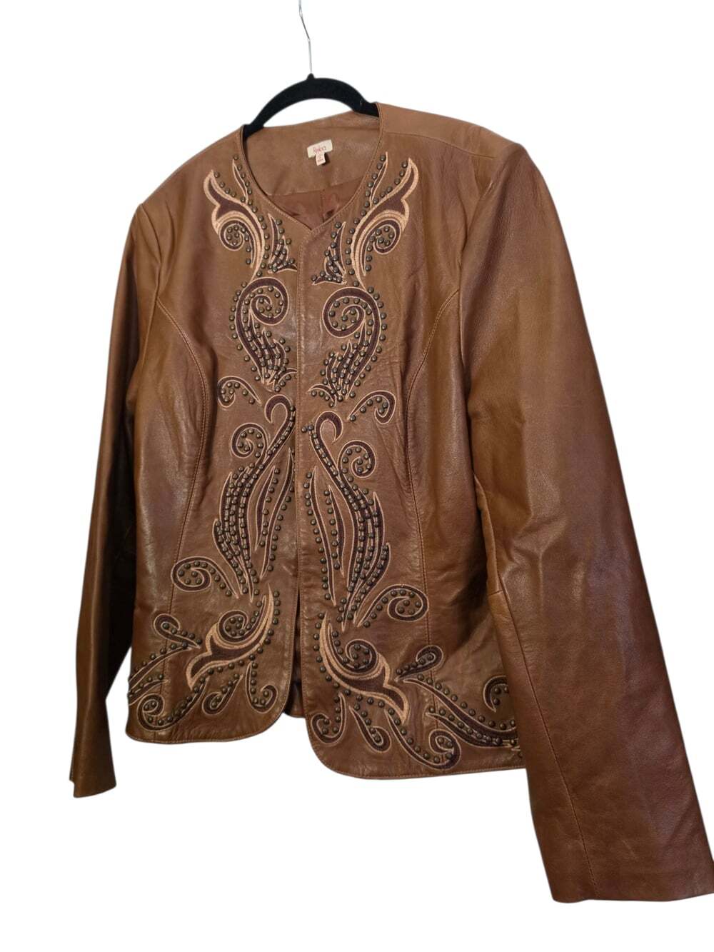 Reba Genuine Leather Embroidered Studded Western Cowgirl Womens Jacket Sz XL